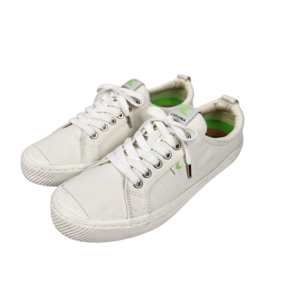 Cariuma OCA Low Off White Canvas Sneakers Lace Up Organic Cotton Womens Size 10